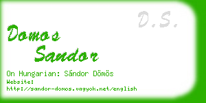 domos sandor business card